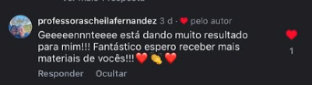Depoimento de professora no Instagram